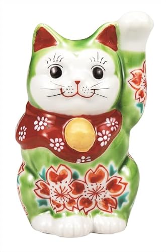 招き猫 陶器　九谷焼手書き4号高さ13.5cm 招き猫 陶器 九谷焼手書き4号高さ13.5cm